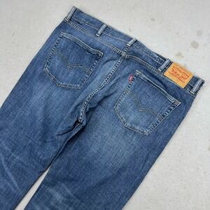 Levi's 505 Mens Jeans‎ 42x30 Blue Straight Fit Cotton Stretch Casual Whiskers